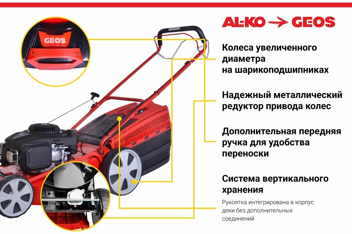 газонокосилка бензиновая GEOS Comfort 51 SP-L Plus - фото №19