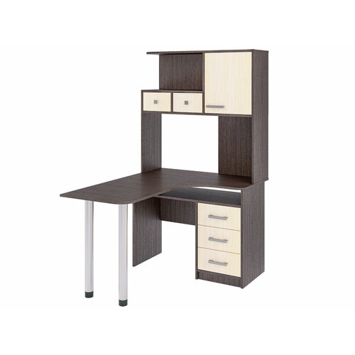 Стол компьютерный СК-35, универсальная сборка Венге/молоко