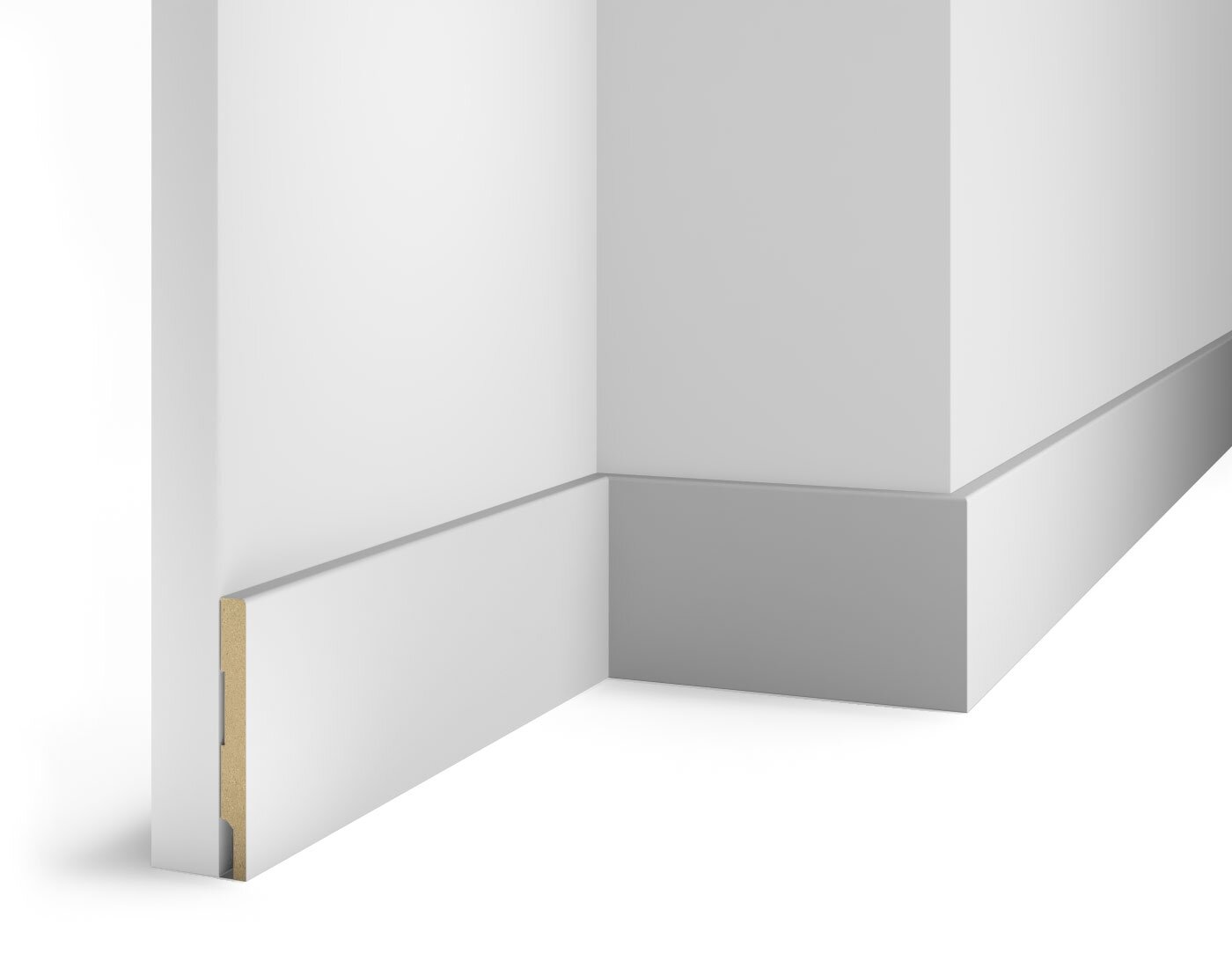 фото Плинтус COSCA DECOR AP73 под покраску, белый, 95x10x2400 мм, МДФ СПБ098261