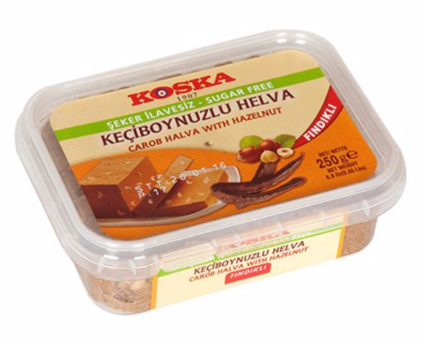 Кунжутная халва без сахара с кэробом и фундуком, Koska,250гр