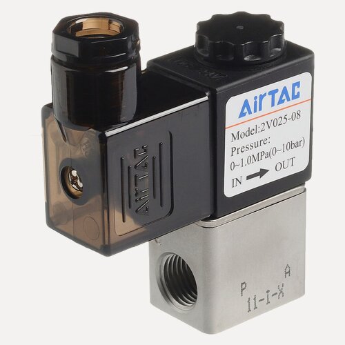 Изображение товара Пневмоклапан 2/2 Н. З. Airtac 2V025-08 (2V02508BG), G1/4 с катушкой 24 VDC