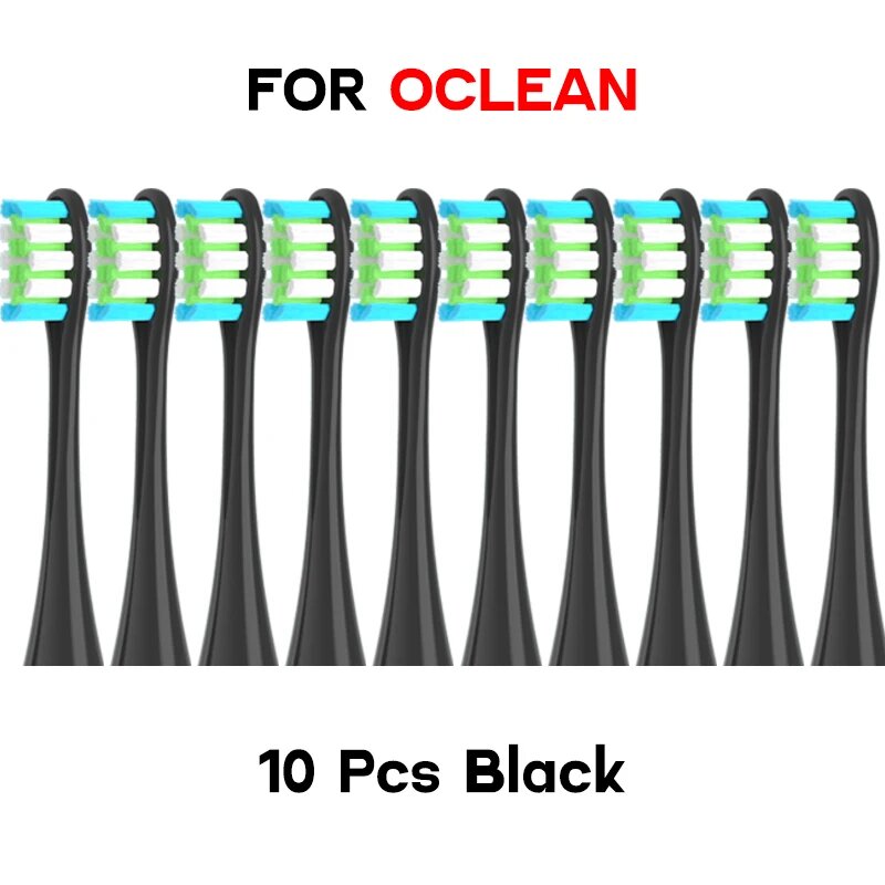 Насадки для зубных щеток Oclean, 10 шт, мягкие, DuPont, 10Black