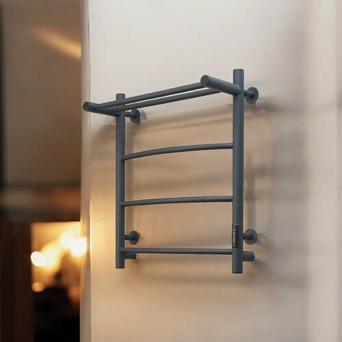 Изображение товара Полотенцесушитель электрический Тругор 500мм 600мм форма лесенка подключение универсальное цвет серый графит