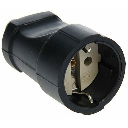 Кабельная розетка без заземления 16А 250В ABS-пластик черная REV 24206 2 332₽