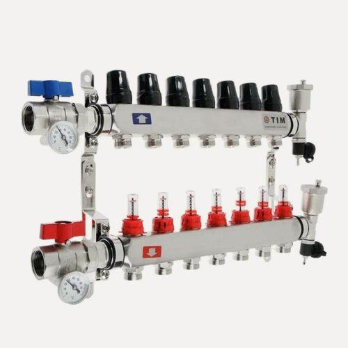 Изображение товара Коллекторная группа TIM с расходомерами и термостатическим клапаном