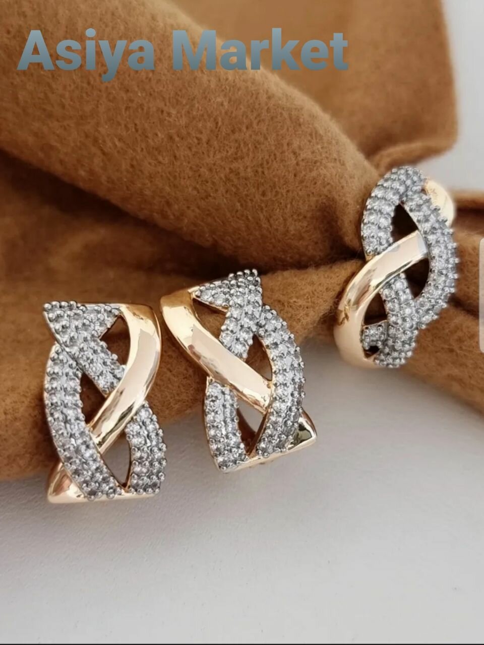 Комплект бижутерии: серьги, кольцо, берилл, размер кольца 18, золотистый — фото 1