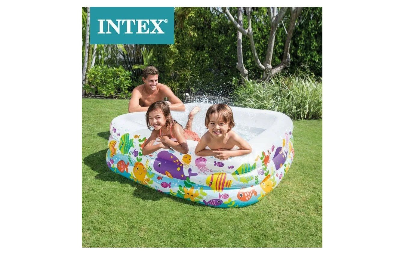 Детский бассейн Intex Аквариум, 159х159х50 см — фото 1