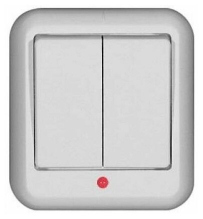 фото Выключатель 2кл свет о/у белый прима.