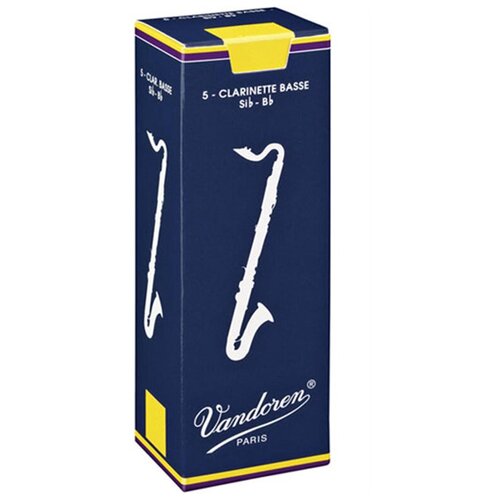 Трости для БАС-кларнета традиционные №2,5 (5шт) Vandoren трости для бас кларнета vandoren cr623 bass v12 3 5шт