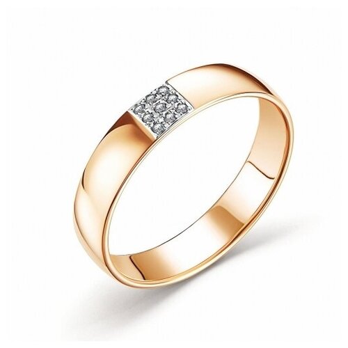 Алькор Обручальное кольцо из красного золота с бриллиантами 14801-100, размер 17