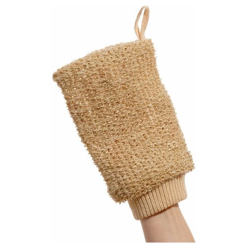 Джутовая мочалка - рукавица кесе для пилинга. Из натурального джута. Крымская коллекция.