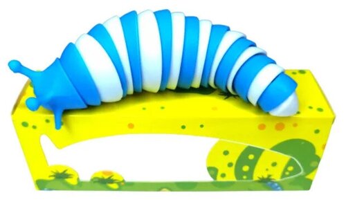 Игрушка-антистресс для детей /слизень Finger Slug 18 см/, антистресс для взрослых и детей, гусеница-погремушка, сенсорная гусеница-антистресс