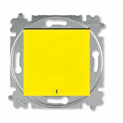 Переключатель одноклавишный с подсветкой ABB Levit ориентационная жёлтый / дымчатый чёрный