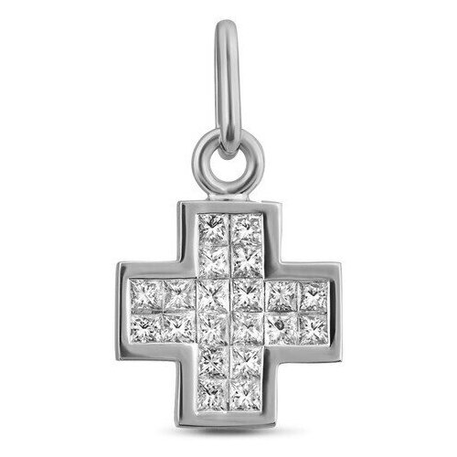 фото Русские самоцветы подвеска из белого золота 750 пробы c бриллиантами из коллекции "invisible"