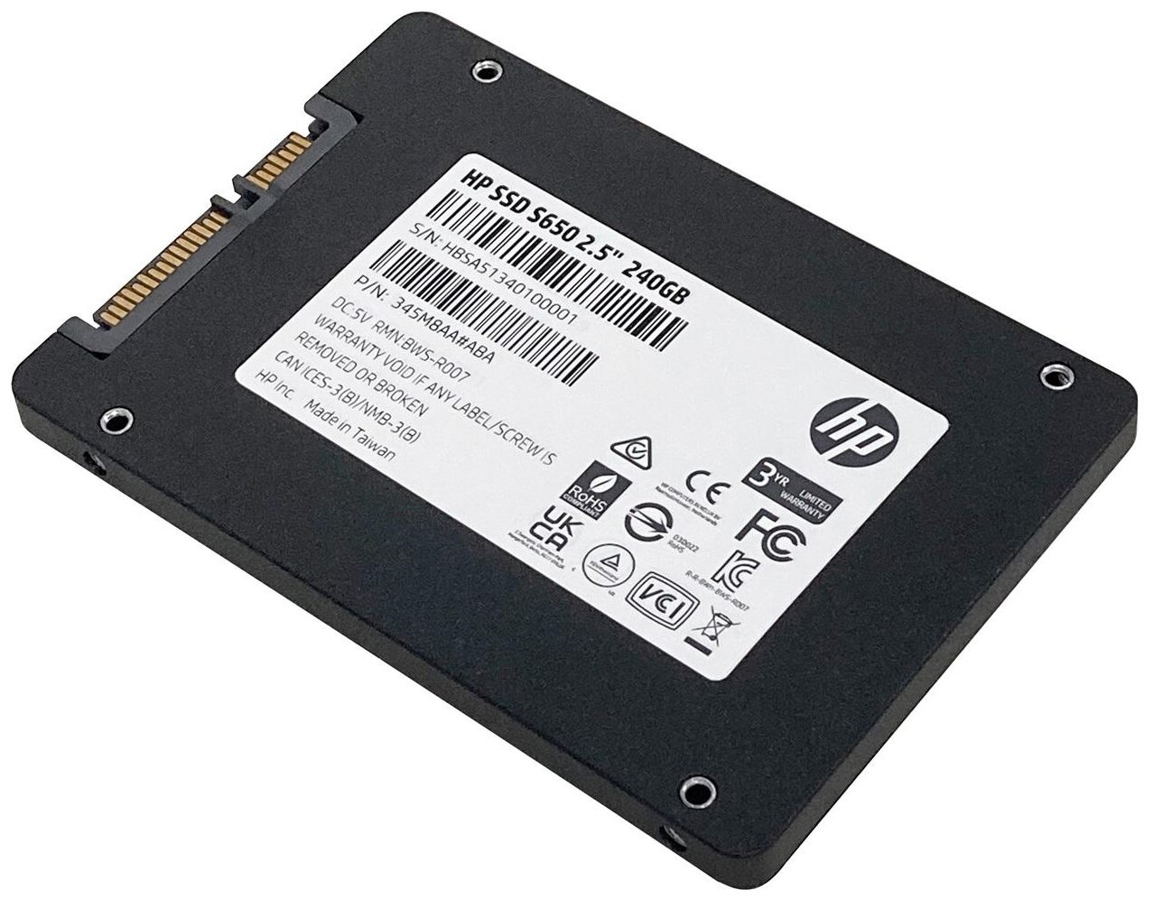 НакопительSSD HP 240Gb S650 Series (345M8AA) - фото №5