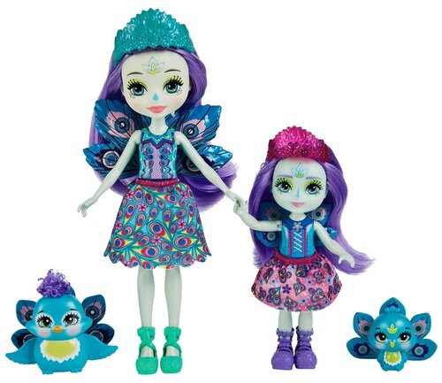 Игровой набор Mattel Enchantimals Пэттер Павлина с сестричкой и питомцами