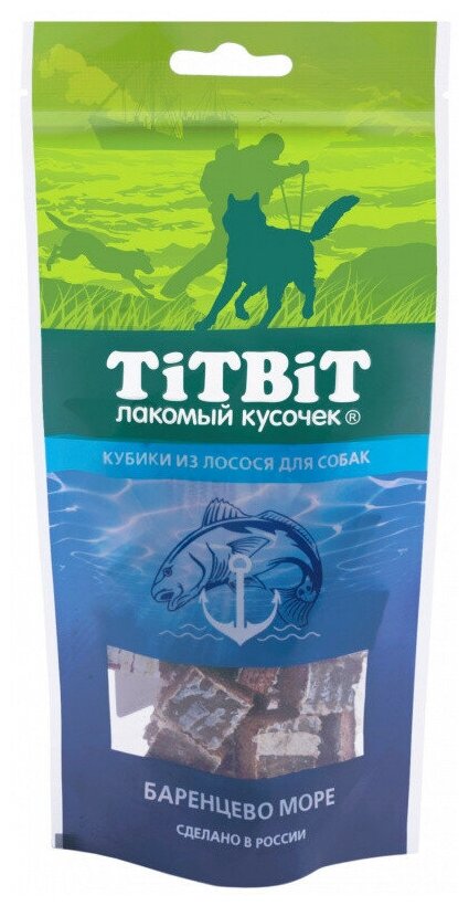 TiTBiT лакомство для собак кубики из лосося - 75 г