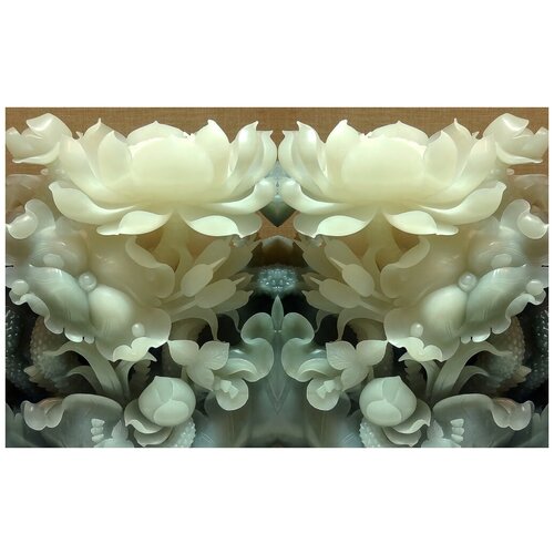 Флизелиновые фотообои Уютная стена 3D Нефритовый цветок 450х270 см с текстурой Песок флизелиновые фотообои уютная стена крупный цветок мака на стене 450х270 см с текстурой песок