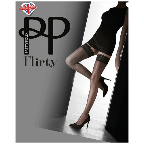 Чулки Pretty Polly, 20 den, размер one size, бежевый, черный