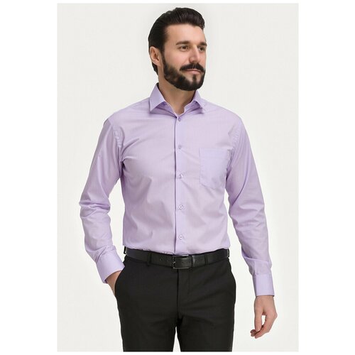 Рубашка мужская длинный рукав CASINO c730/157/pur/Z, Полуприталенный силуэт / Regular fit, цвет Сиреневый, рост 174-184, размер ворота 39