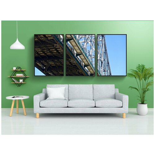 фото Набор модулных постеров для интерьера "мост, стали, балки" 60x90 см. в тубусе, без рамки lotsprints