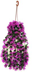 Искусственные цветы Фиалки в подвесном кашпо Е-00-88-2 / Искусственные цветы для декора/ Декор для дома