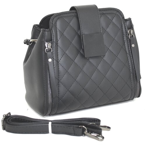 фото Сумка женская/ сэтчел / кожаная сумка из экокожи / на коротких ручках / кросс-боди/ на плечо / мессенджер / вечерняя mckir 21-522 черный