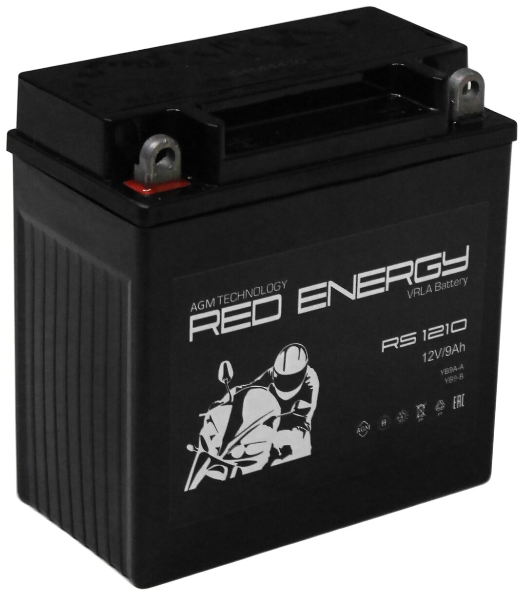 Аккумулятор Red Energy RS-1210 для мототехники (12В, 9Ач / 12V, 9Ah / стартерный ток 110А) YB9A-A, YB9-B, 12N9-4B-1