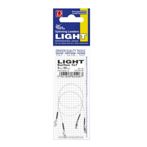 dragon поводок оснащенный light surfstrand a f w 1x19 3кг 30см 2шт Dragon, Поводок оснащенный Light Surflon A.F.W. 7x7, 6кг, 35см, 2шт.