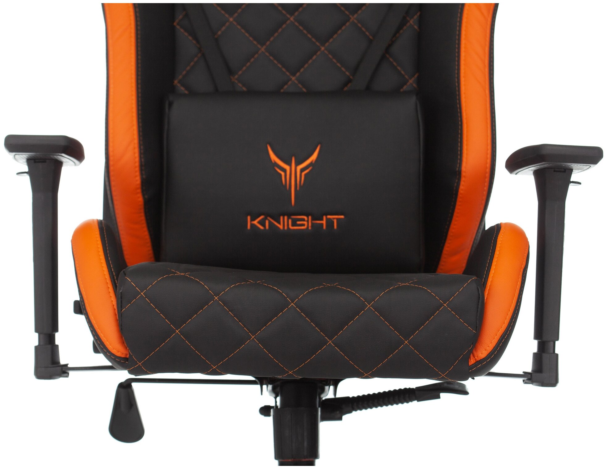 Компьютерное кресло Бюрократ Knight Outrider игровое, обивка: искусственная кожа, цвет: черный/оранжевый - фотография № 3