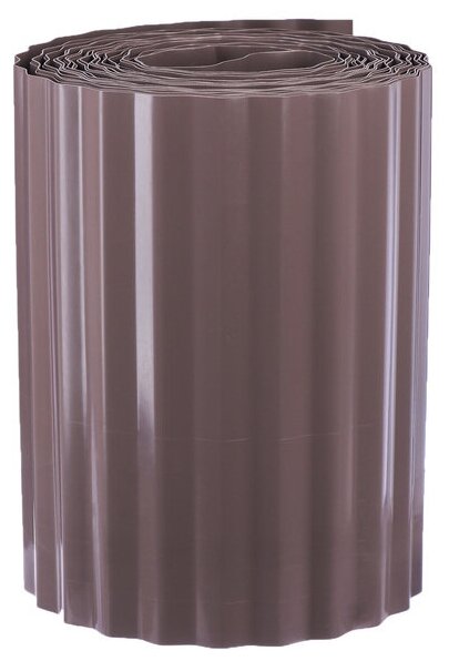 Лента бордюрная, 0.2 ? 9 м, толщина 0.6 мм, пластиковая, гофра, тёмно-коричневая Greengo 4239448 - фотография № 2