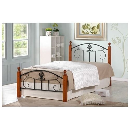 Кровать румба 90*200 см, красный дуб/черный