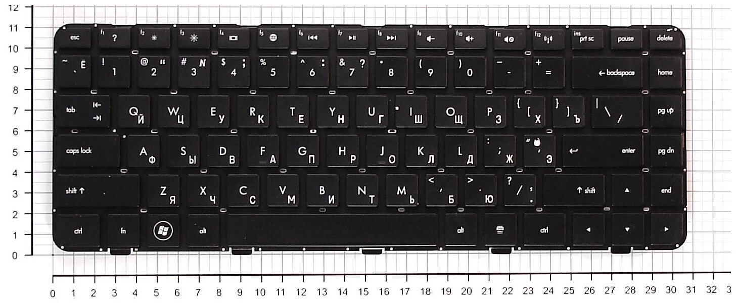 Клавиатура для ноутбука HP 608222-251 черная без рамки