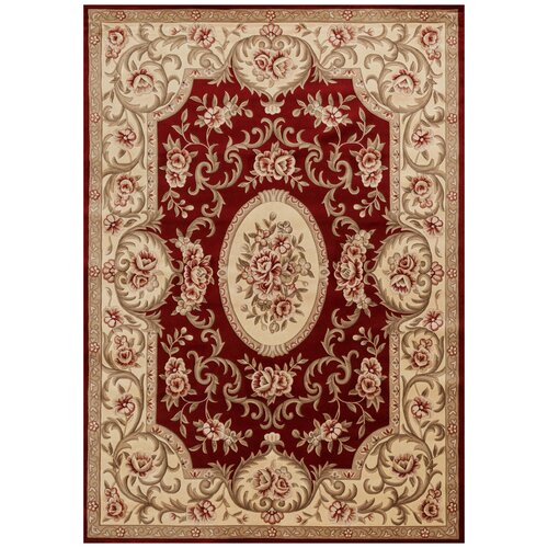 Ковер на пол 1,4 на 2 м в спальню, гостиную, красный Tibetan Carpet ZY0477MA-red/beige/pink