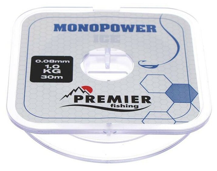 Леска Primier Fishing Monopower Ice Clear Nylon 0.16мм 30м