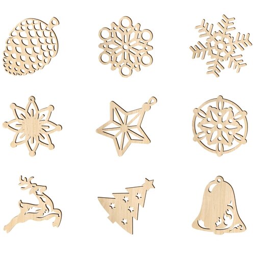 Набор деревянный для творчества Lemmo Набор новогодних украшений 3