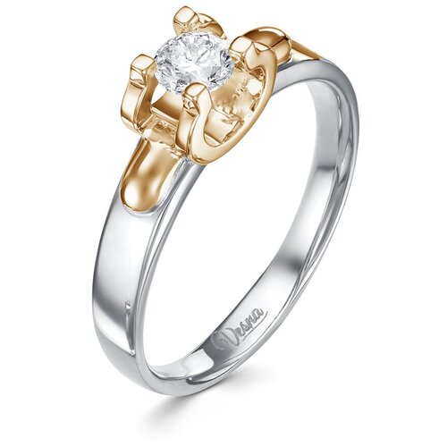 фото Кольцо с бриллиантом 0.28 карат из комбинированного золота 72025 vesna jewelry, размер 18