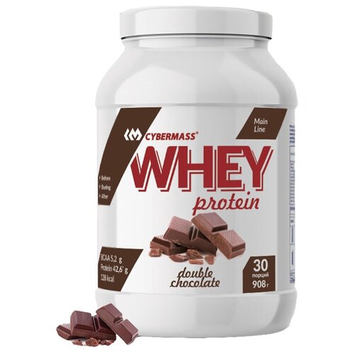 Протеин Cybermass WHEY Protein, вкус: двойной шоколад, 908 г 1win протеин сывороточный с всаа whey protein вкус ваниль 450 гр