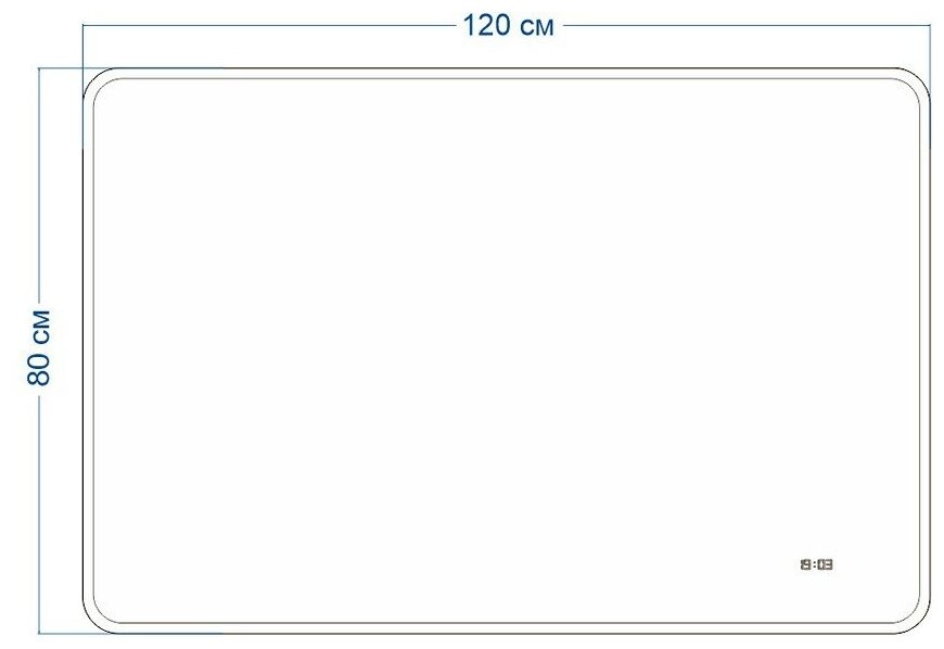 Зеркало с подсветкой 120х80 LED часы настенное в ванную - фотография № 5