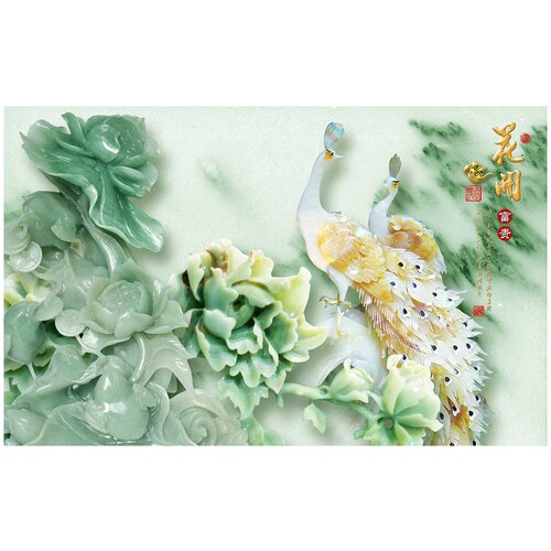 Фотообои Уютная стена 3D Восковые цветы 430х270 см Виниловые Бесшовные (единым полотном)