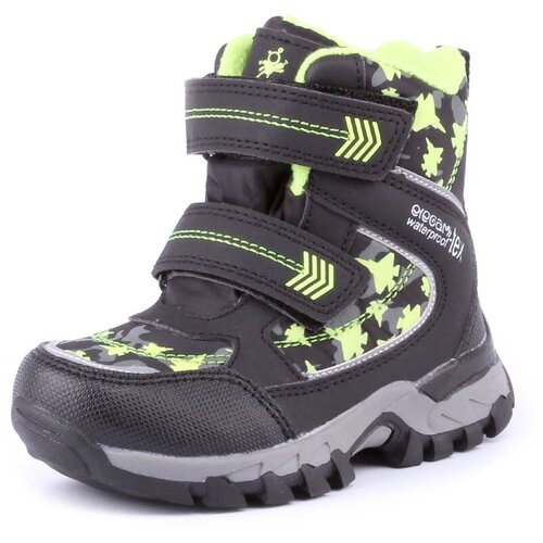 фото Ботинки для мальчиков elegami 7-806941802,черный/зеленый,размер 24