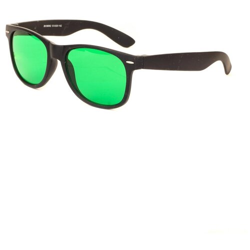 Солнцезащитные очки TAO, прямоугольные, оправа: пластик, черный/черный