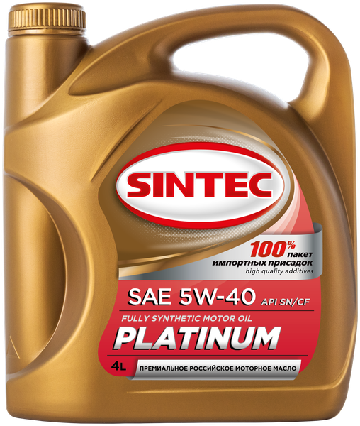 Синтетическое моторное масло SINTEC PLATINUM 5W-40, 4 л — Цены
