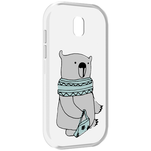 Чехол MyPads Модный медведь для Caterpillar S42 задняя-панель-накладка-бампер