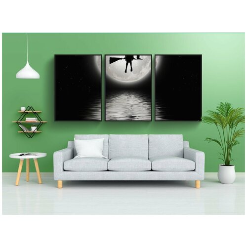 фото Набор модулных постеров для интерьера "ведьма, луна, полнолуние" 60x90 см. в тубусе, без рамки lotsprints