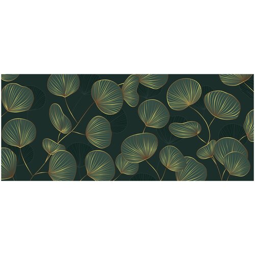 Фотообои Уютная стена Фон с листьями в восточном стиле 640х270 см Бесшовные Премиум (единым полотном)