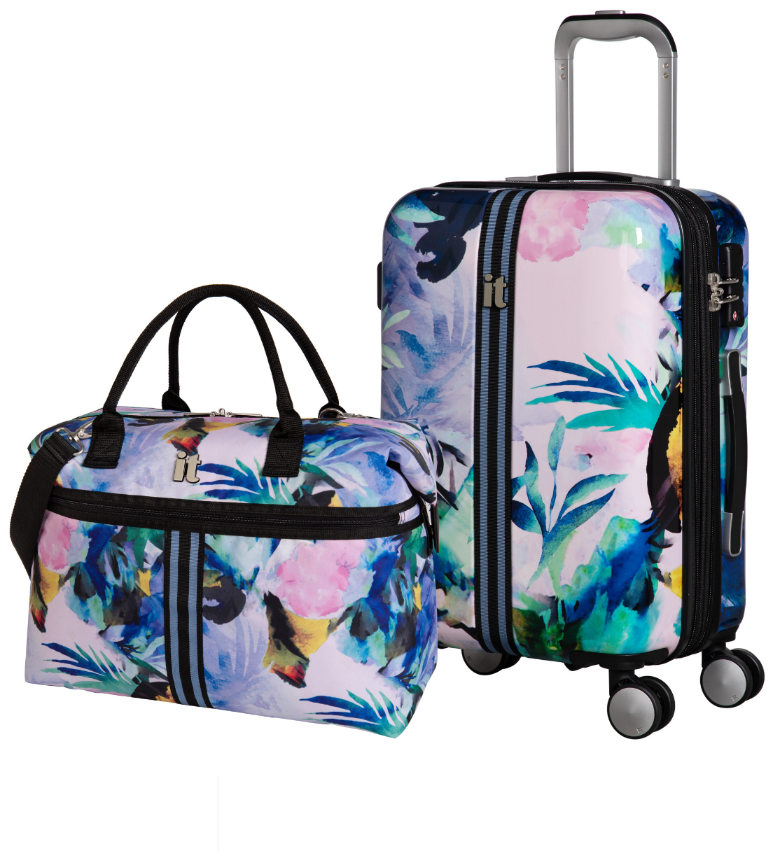 Комплект it luggage/чемодан модель SHEEN/ размер ручная кладь с расширением и дорожная сумка/