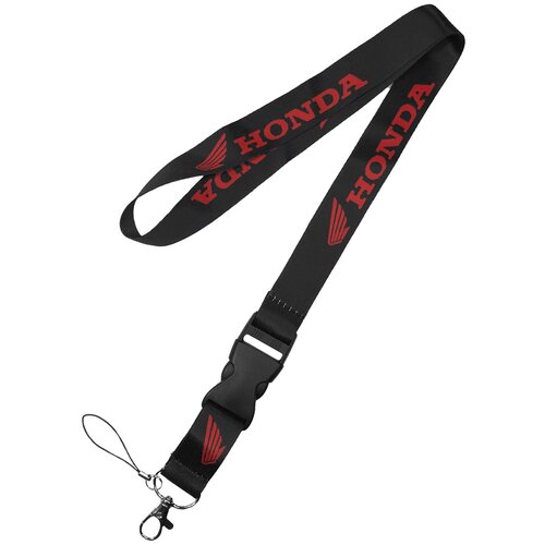 Тканевый шнурок на шею для ключей Хонда / Тканевая лента для ключей / Ланьярд / Шнурок на шею с карабином Honda Moto