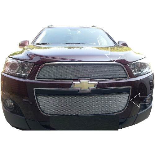 Защита радиатора (защитная сетка) Chevrolet Captiva 2012-2013 хромированная 2 шт