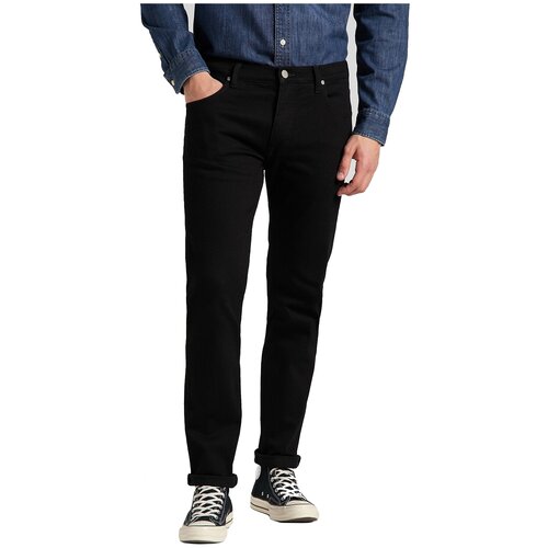 Джинсы зауженные Lee, размер 30/34, черный джинсы зауженные lee размер 34 30 черный